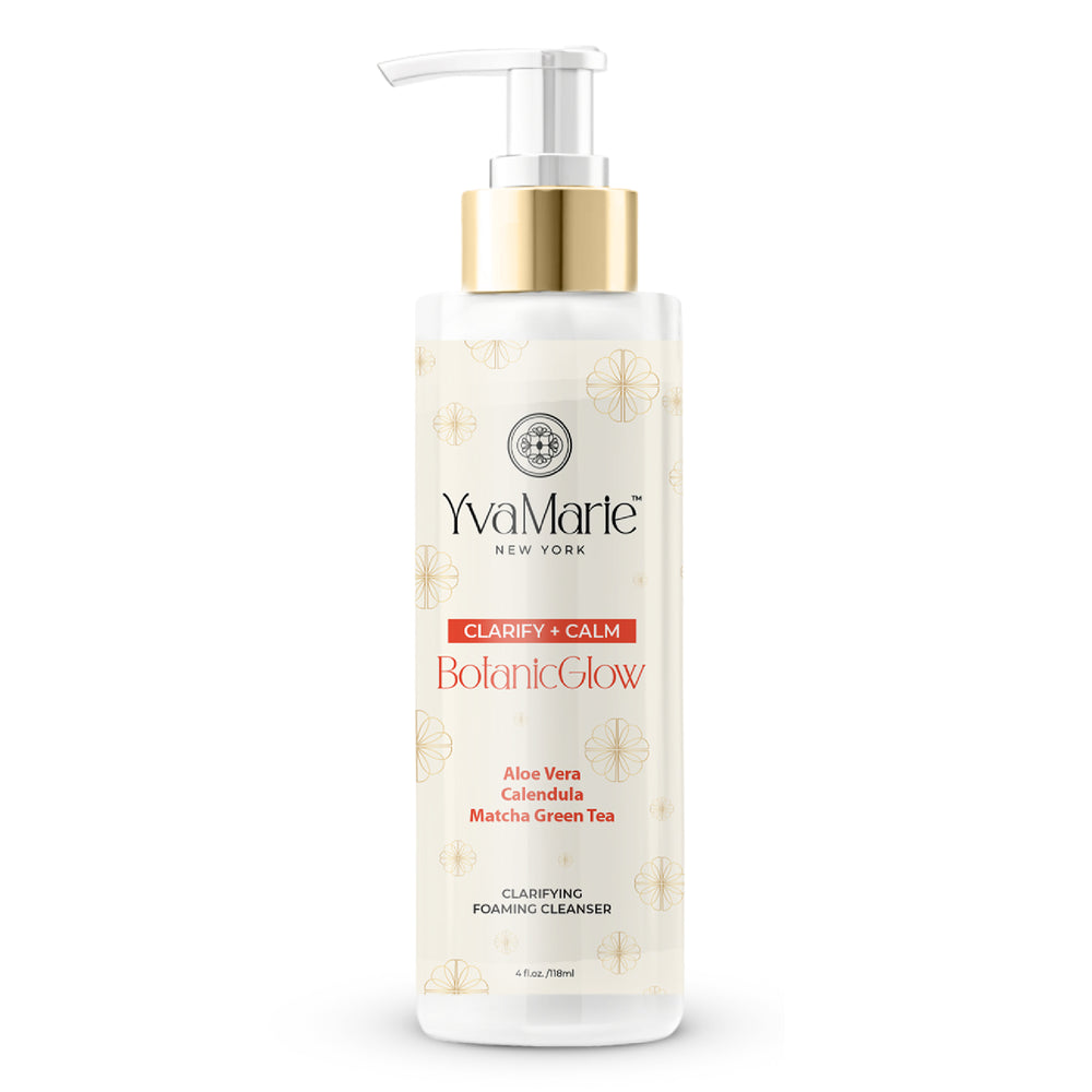 YvaMarie BotanicGlow cleanser bottle on a white background