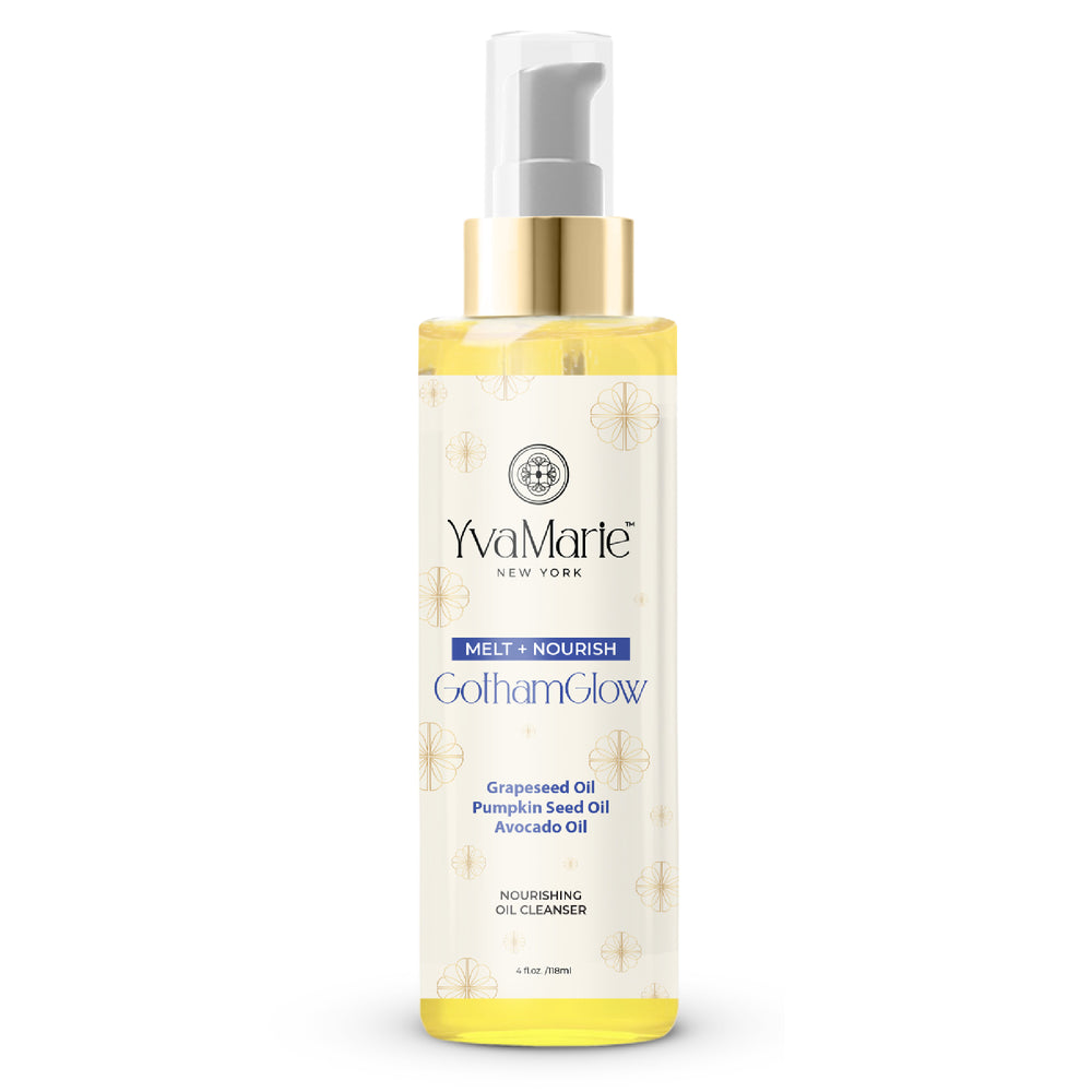 YvaMarie Gotham Glow skincare bottle on a white background